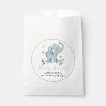Adorable Elephant Blue Baby Boy Dusche
