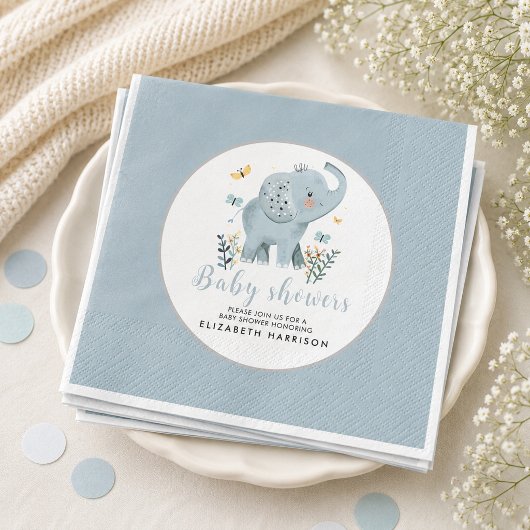Adorable Elephant Blue Baby Boy Dusche Serviette