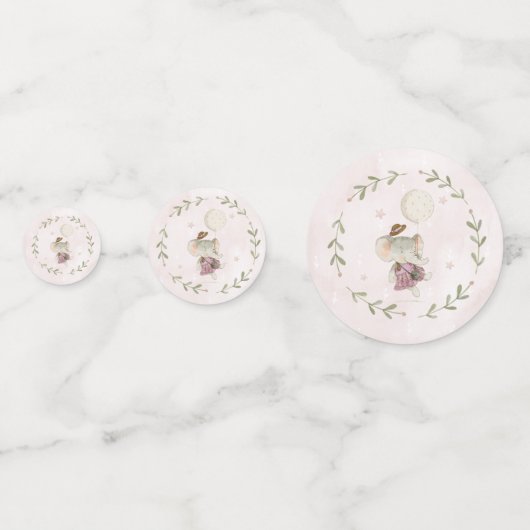 Adorable Elephant | Botanische Boho Babydusche Konfetti (Rückseiten)