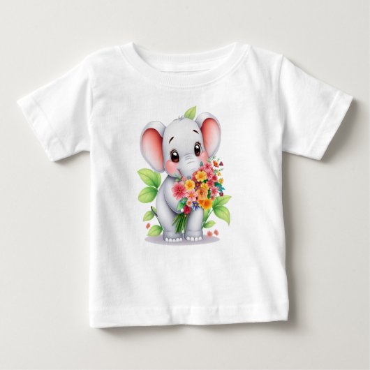 Adorable Elephant Bouquet Baby & Kids T-Shirt (Vorderseite)