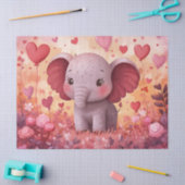 Adorable Elephant Calf Hearts & Blume Decoupage Seidenpapier (Basteln)