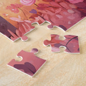 Adorable Elephant Calf Hearts & Blume Puzzle (Seite)