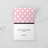 Adorable Elephant custom Pink Polka Dot Card Dankeskarte (Innenseite)