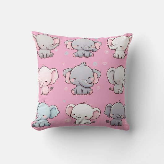Adorable Elephant Design Collection für Niedliche Kissen (Vorderseite)
