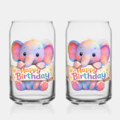 Adorable elephant, happy birthday frosted can glas (Rückseite)