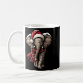 Adorable Elephant In Santa Hat Snowy Winter Christ Kaffeetasse (Links)