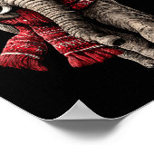 Adorable Elephant In Santa Hat Snowy Winter Christ Poster (Ecke)