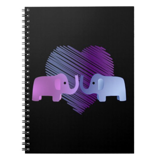 Adorable Elephant-Liebe Notizblock (Vorderseite)