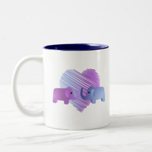 Adorable Elephant-Liebe Zweifarbige Tasse