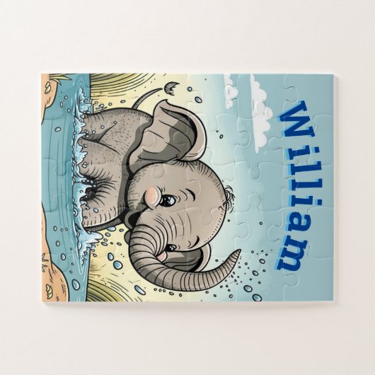 Adorable Elephant Name Jigsaw Puzzle (Horizontal)