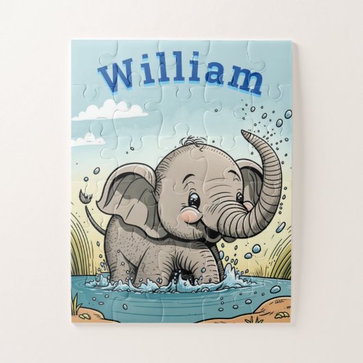 Adorable Elephant Name Jigsaw Puzzle (Vertikal)
