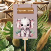 Adorable Elephant Plains Jungle Safari Tafelschild Tischnummer