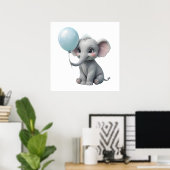 Adorable Elephant Print für Baby-Kinderzimmer Poster (Heimbüro)