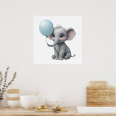 Adorable Elephant Print für Baby-Kinderzimmer Poster (Küche)