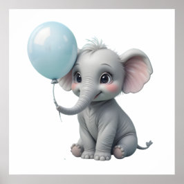 Adorable Elephant Print für Baby-Kinderzimmer Poster