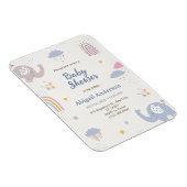 Adorable Elephant Rainbow Baby Shower Einladung Magnet (Rechte Seite)
