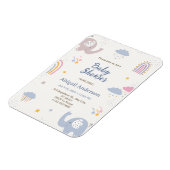 Adorable Elephant Rainbow Baby Shower Einladung Magnet (Linke Seite)