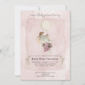 Adorable Elephant | Rustic Floral Boho Babydusche Einladung (Vorderseite)