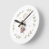 Adorable Elephant Rustic Sweet Boho Baby Dusche Runde Wanduhr (Winkel)