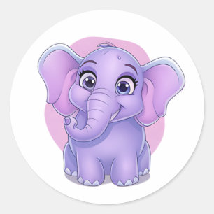 Adorable Elephant Sticker - Niedlicher Cartoon Tie