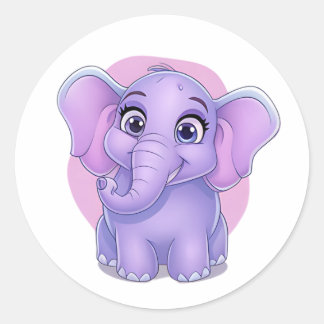 Adorable Elephant Sticker - Niedlicher Cartoon Tie