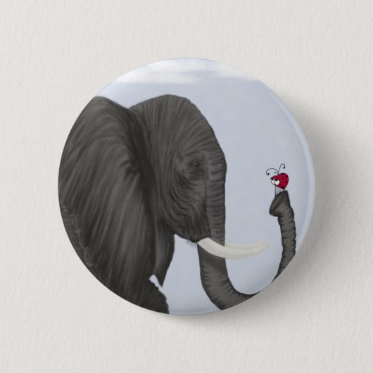 Adorable Elephant und Niedliche Ladybug Button (Vorderseite)
