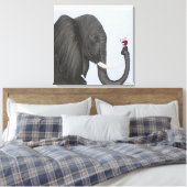 Adorable Elephant und Niedliche Ladybug Leinwanddruck (Insitu (Schlafzimmer))