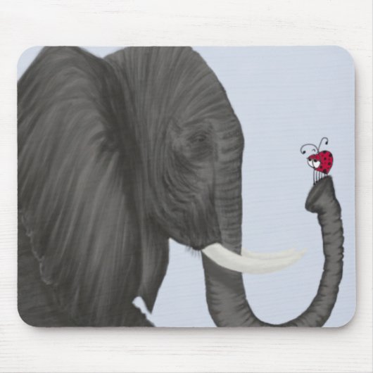 Adorable Elephant und Niedliche Ladybug Mousepad (Vorne)