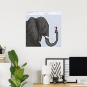 Adorable Elephant und Niedliche Ladybug Poster (Heimbüro)