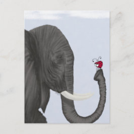Adorable Elephant und Niedliche Ladybug Postkarte