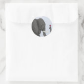 Adorable Elephant und Niedliche Ladybug Runder Aufkleber (Tasche)