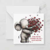 Adorable Elephant Valentine Card Mitteilungskarte (Vorderseite)