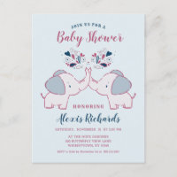 Adorable Elephants & Hearts Niedliche Babydusche