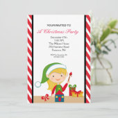 Adorable Elf arbeitet in Workshop Party Einladung (Stehend Vorderseite)