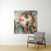 Adorable Elf mit Kuchen Wandteppich (Beispiel (Horizontal))