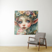 Adorable Elf mit Kuchen Wandteppich (Beispiel)