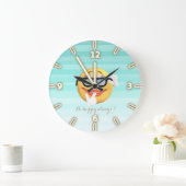 Adorable  Emoji Face-Be happy always Große Wanduhr (Zuhause)