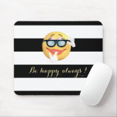Adorable Emoji Face, gestreift Mousepad (Mit Mouse)