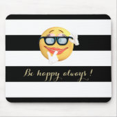 Adorable Emoji Face, gestreift Mousepad (Vorne)