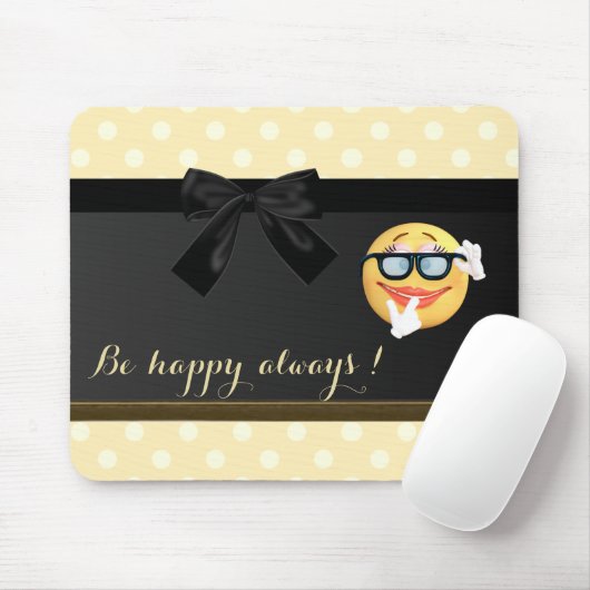 Adorable Emoji Face, Polka Docks Mousepad (Mit Mouse)