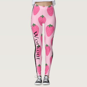 Adorable Erdbeere l Rosa und grüne l Fun Design Leggings