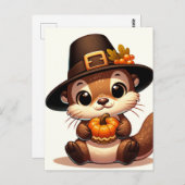 Adorable Erntedank Otter Postkarte (Vorne/Hinten)