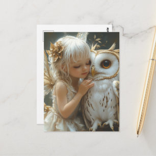 Adorable Fairy and Owl Postkarte