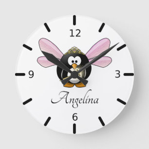Adorable Fairy Penguin Runde Wanduhr