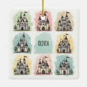 Adorable Fairy Tale Burg Doodles Keramikornament (Rückseite)