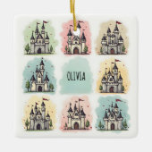 Adorable Fairy Tale Burg Doodles Keramikornament (Vorderseite)