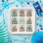 Adorable Fairy Tale Burg Doodles Pappteller (Party)