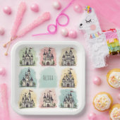 Adorable Fairy Tale Burg Doodles Pappteller (Party)