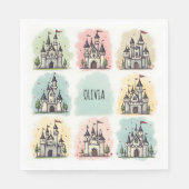 Adorable Fairy Tale Burg Doodles Serviette (Vorderseite)