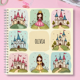 Adorable Fairy Tale Burg & Princess Doodles Notizblock